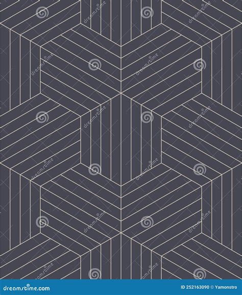 Geometric Hexagons Grid Outline Seamless Pattern Vector Abstract