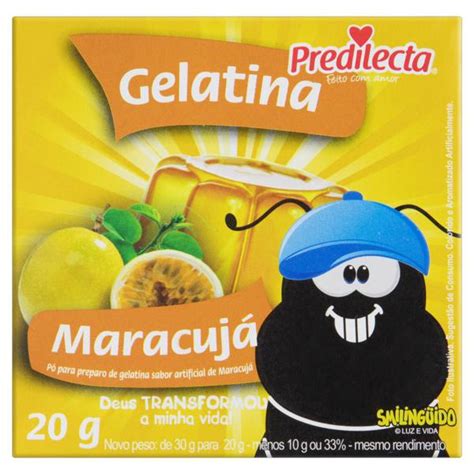 Gelatina em Pó Maracujá Smilingüido Predilecta Caixa 20g Supermercado