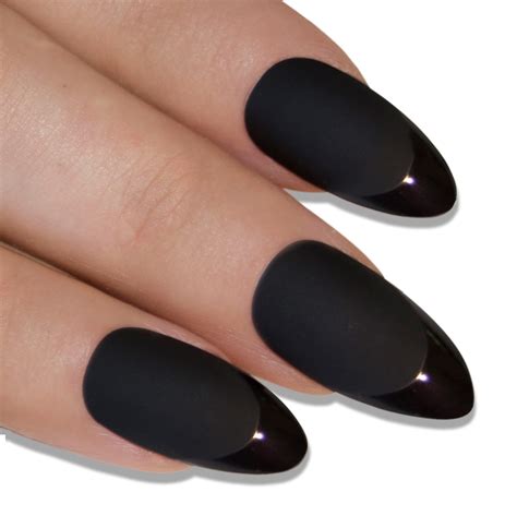 Matte Black Almond Nails Design Ubicaciondepersonas Cdmx Gob Mx