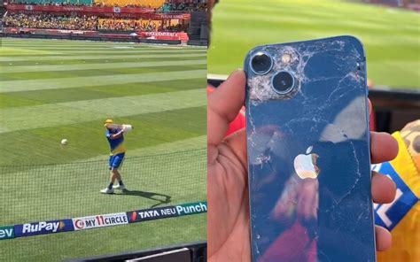 Watch Csk Star Smashes Fans 80000 Worth Iphone Later Ts Gloves