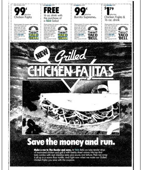 Taco Bell Coupons Ad 1988 Rtacobell