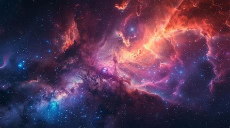 Premium Photo BAmazing Space Nebula With Glowing Stars And Colorful