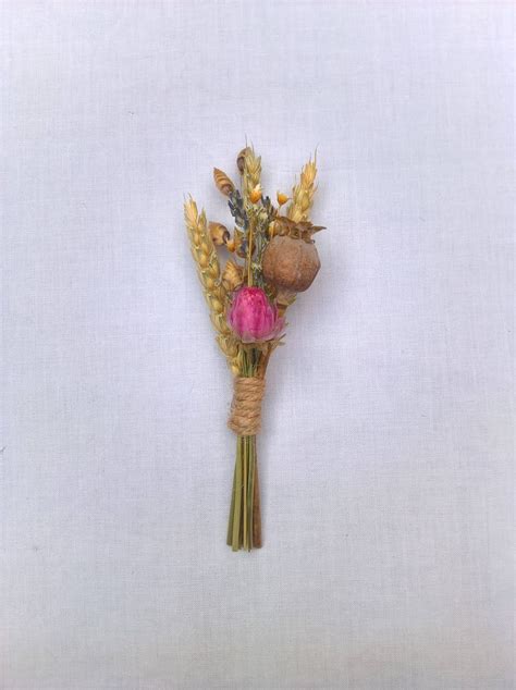 Dried Flower Meadow Buttonhole Boutonniere Dried Flowers Etsy UK