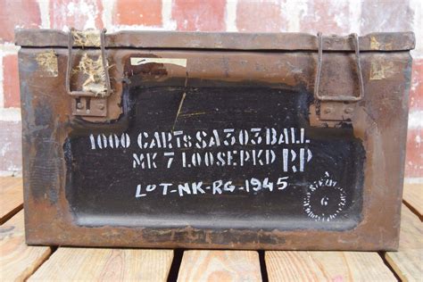 Vintage Metal Ammo Box Circa 1945 303 Mk7 WWII | #1923744031