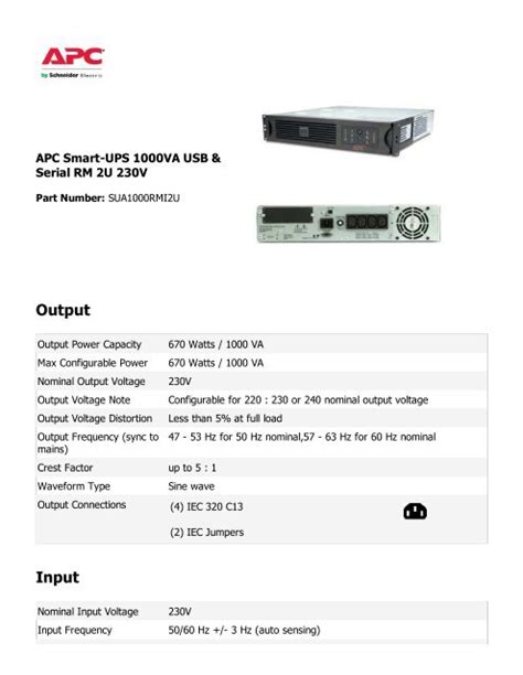 Apc Smart Ups 1000va Usb Sua1000rmi2u