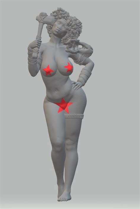 NAKED WILD DINO GIRL DIORAMA STL File For Cults