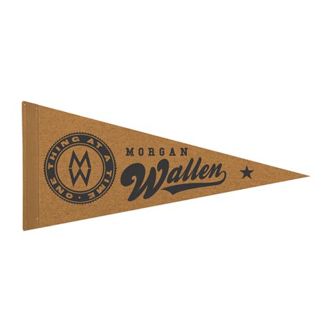 One Thing At A Time Brown Pennant Flag Morgan Wallen Official Store