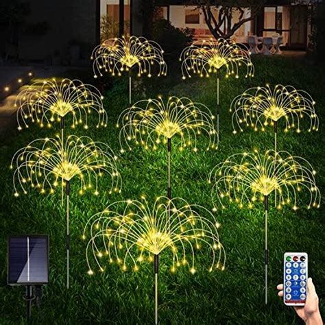 Maleyt Solar Garden Lights 8 Pack Solar Powered Outdoor Decorative