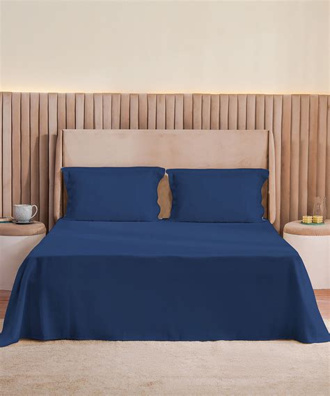 Navy Peony Bed Sheet