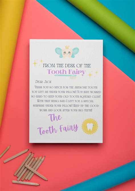 DIGITAL Customizable Tooth Fairy Letter Instant Download - Etsy