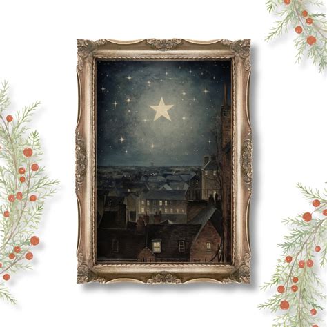 Christmas Star Night Sky Print Winter Room Decor Dark - Etsy