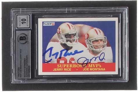 Joe Montana Jerry Rice Signed Fleer Super Bowl Mvps Bgs