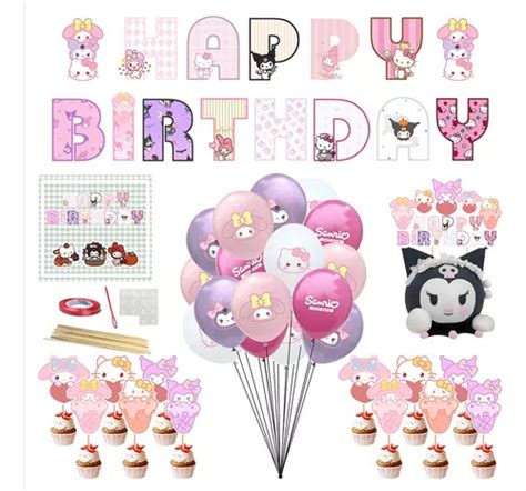 Set Fiesta Cumplea Os Decoraci N Globos Sanrio Kuromi Melody Meses