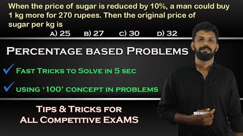 Percentage Shortcut Tricks Degree Level Maths Company Board