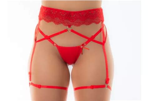 Cinta Liga Sensual Renda Lingerie Preta MercadoLivre