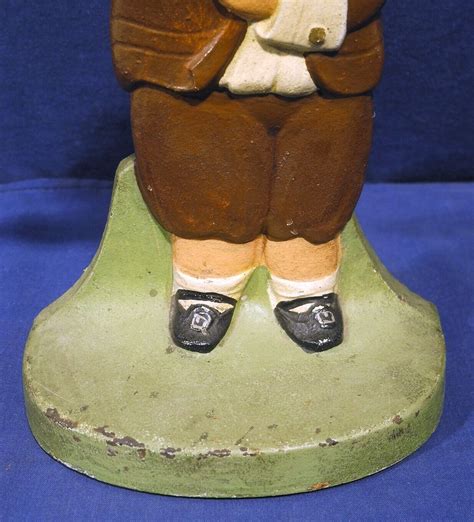 Vtg Antique Cast Iron Doorstop Cjo Judd Colonial Boy Man Minuteman Rare