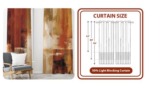 Asuexpect Burnt Orange Curtains 2 Panels Abstract Rust