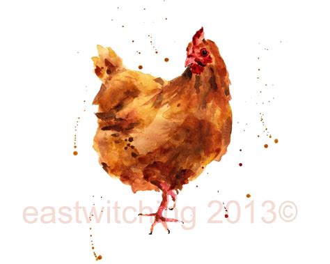 Hen Art Print Folksy