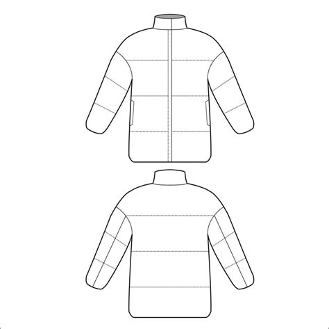 Padded jacket vector template 12826567 Vector Art at Vecteezy