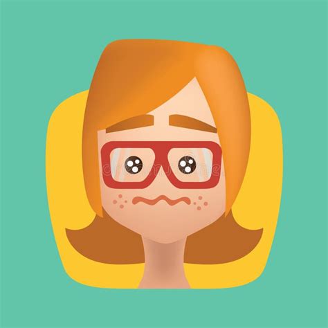 Girl With Nervous Expression Vector Illustration Decorative Background