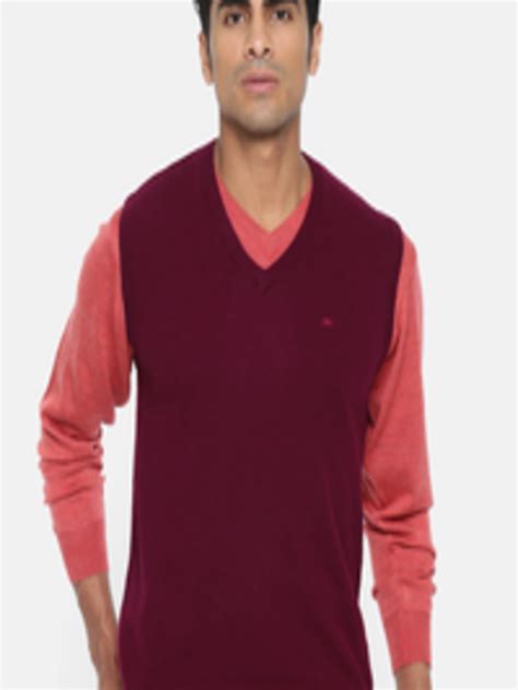 Buy Monte Carlo Men Burgundy Solid Sweater - Sweaters for Men 10347621 ...