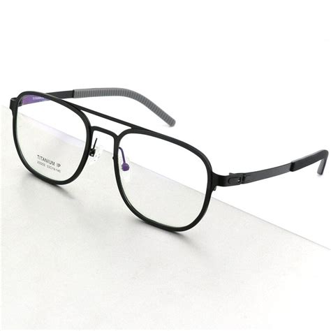 Hdcrafter Unisex Full Rim Square Double Bridge Titanium Eyeglasses 220