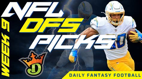 Week 9 Nfl Dfs Draftkings Picks Dfs Strategy Youtube