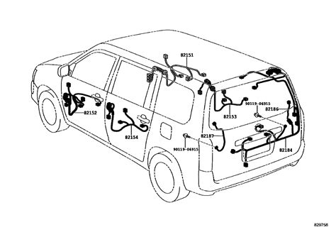 Электропроводка и монтажные детали для Toyota Probox Xp50 Xp160 1