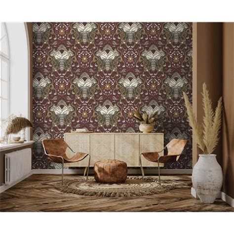 Holden Decor Khalili Tora Wallpaper 65913 Maroon