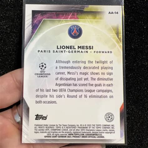 2022 23 TOPPS MERLIN chrome UEFA Lionel Messi chèvre alchimie éternelle