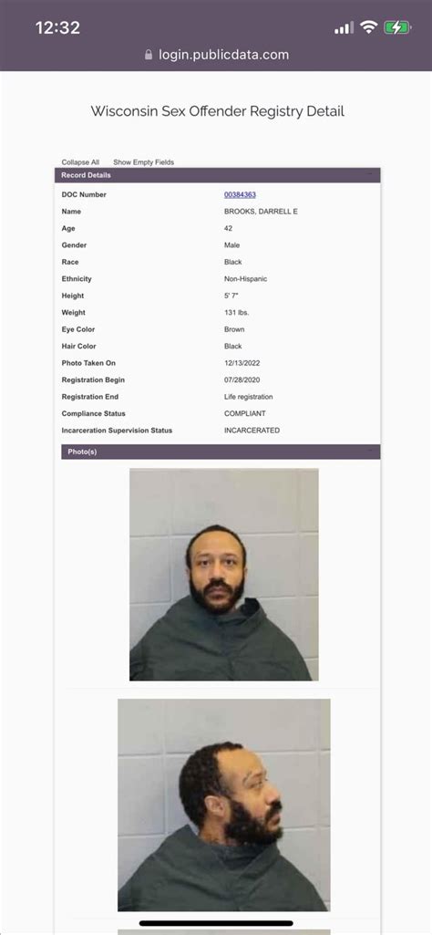 Wisconsin Sex Offender Registry Rdarrellbrooksjr