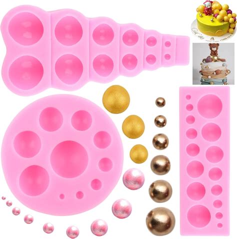 Zixiang Diy 3d Pearl Fondant Mold Ball Pearl Semi Sphere Chocolate