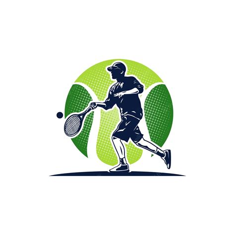 Premium Vector Silhouette Tennis Player Shoot Ball Logo Template