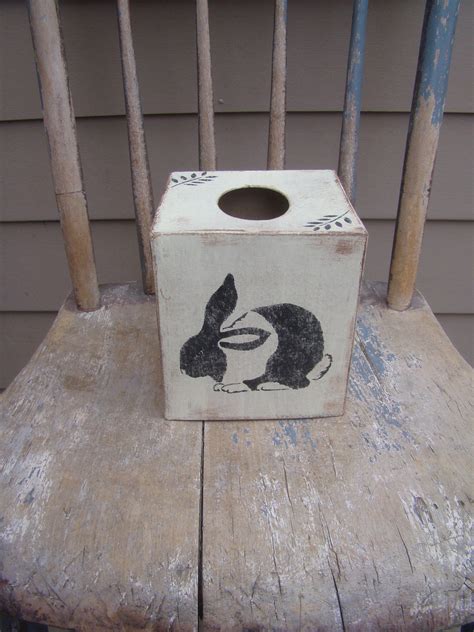 Easter Spring Rabbit Paper Mache Tissue Box Cover Antique Etsy