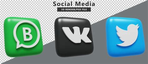 Social Media Symbole Logos D Rendern Premium Psd Premium Psd Datei