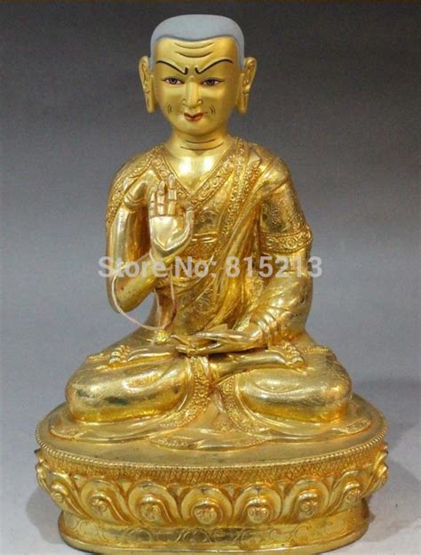 Bi001143 10 Tibet Buddhism Lhasa Fane Bronze 24K Gold Seat Lotus