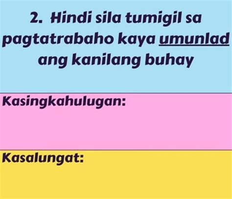 Ibigay Ang Kasingkahulugan At Kasalungat Ng Mga Salitang Nasa Loob Ng