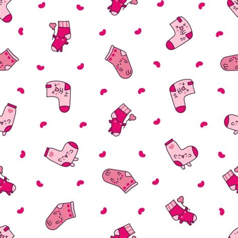 Cute Kawaii Socks Seamless Pattern Royalty Free Vector Image