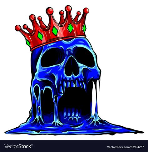 Hand Drawn King Skull Wearing Crown Royalty Free Vector