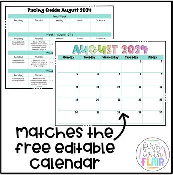 Editable Pacing Guide Template 2024 2025 By First With Flair TPT