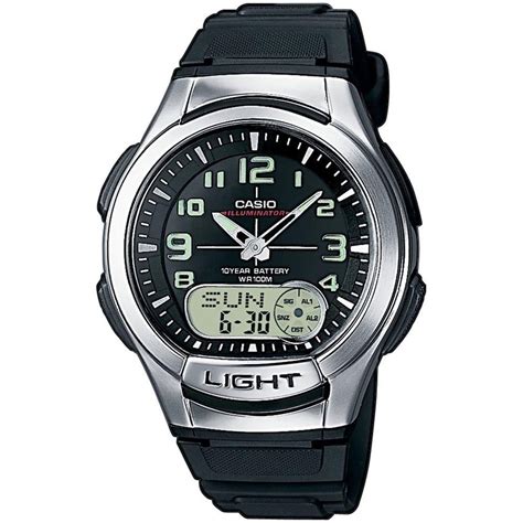 Casio Analog Digital Illuminator Telememo Black Dial Dual Time Watch