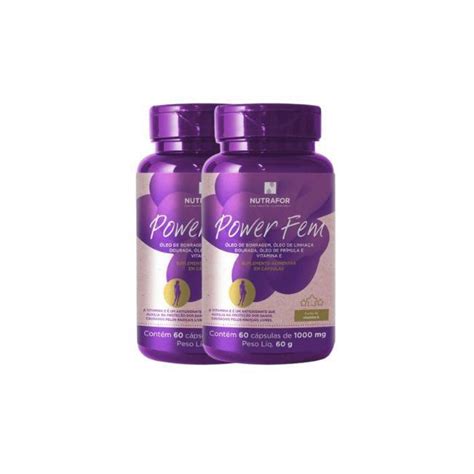 KIT 02 Power Fem 1000mg Suplemento Natural Para Alivio Da Menopausa E