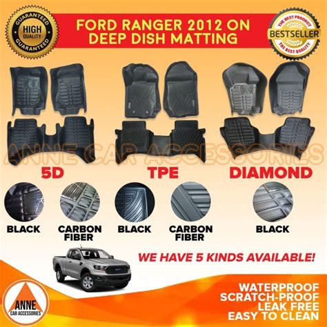 Hot Sale Tpe D Car Deep Dish Matting For Ford Ranger T T T