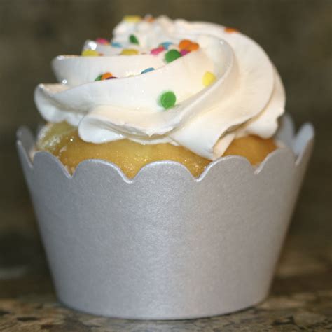 Shimmery Silver Cupcake Wrappers Birthday Cupcake Wappers