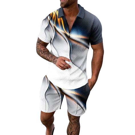 Swimming Suit Men Men S 3D Short Sleeve Suit Shorts Beach Tropical