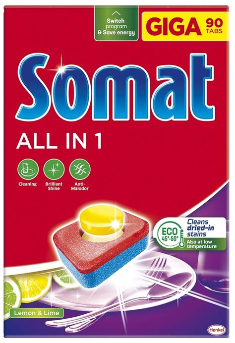 SOMAT All In One Lemon 90 Szt Tabletki Do Zmywarek Niskie Ceny I