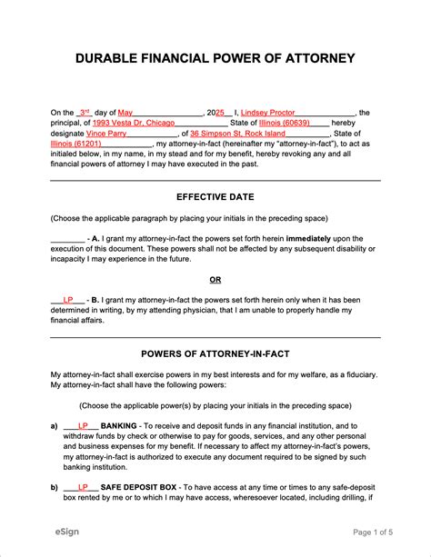 Free Durable Power Of Attorney Forms Pdf Word