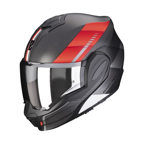 Casco Scorpion Exo Tech Evo Carbon Genus Negro Mate Rojo