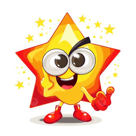 Super Star Clipart Star With Bright Eyes Who Is Showing His Fingers