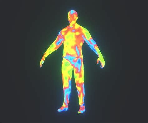 Human Thermal Image Heatmap Male 3D Model Realtime